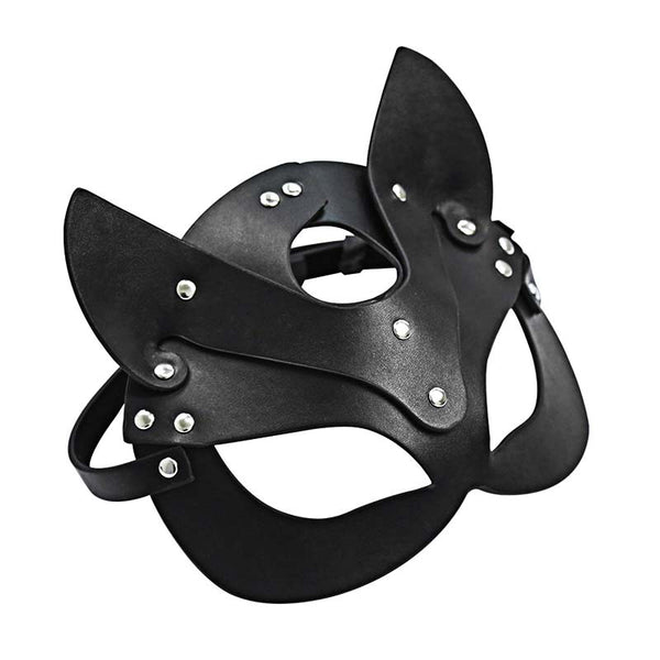 Sexy Cat Mask - Black PU Leather