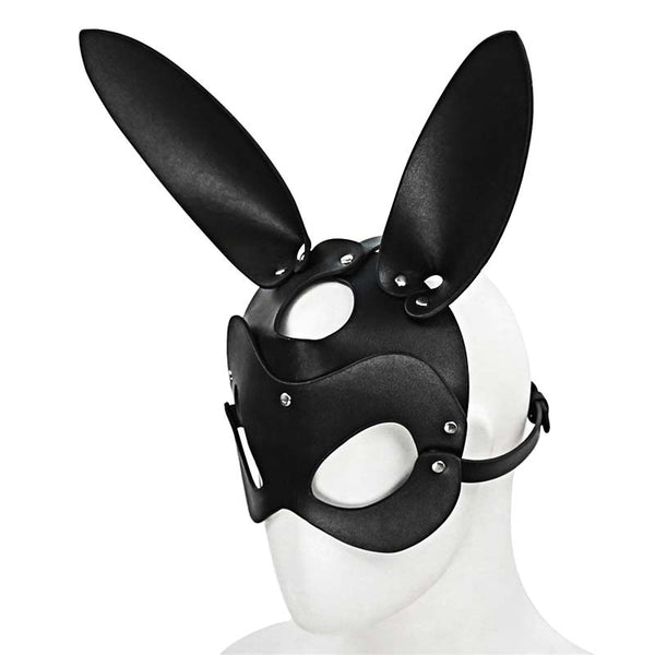 Bad Bunny Mask - Black PU Leather