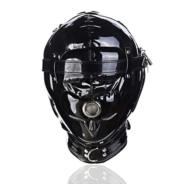 Padded Patent-Leather Hood with Lock