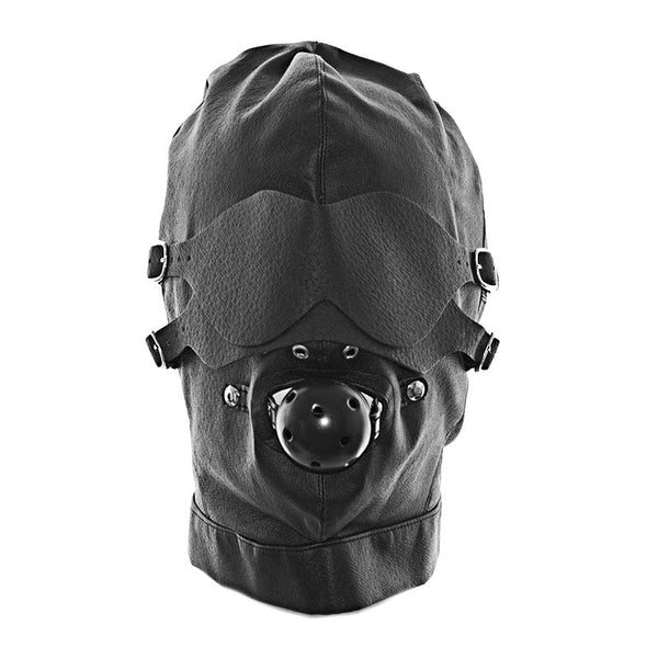 Hood with Detachable Blinders and Ball Gag