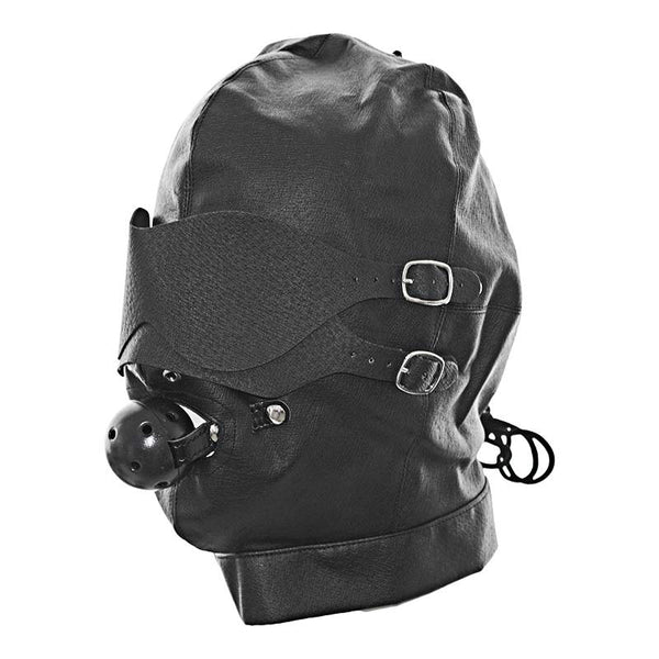 Hood with Detachable Blinders and Ball Gag