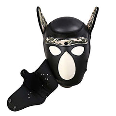 Camouflage Leather Puppy Hood with Bendable Ears