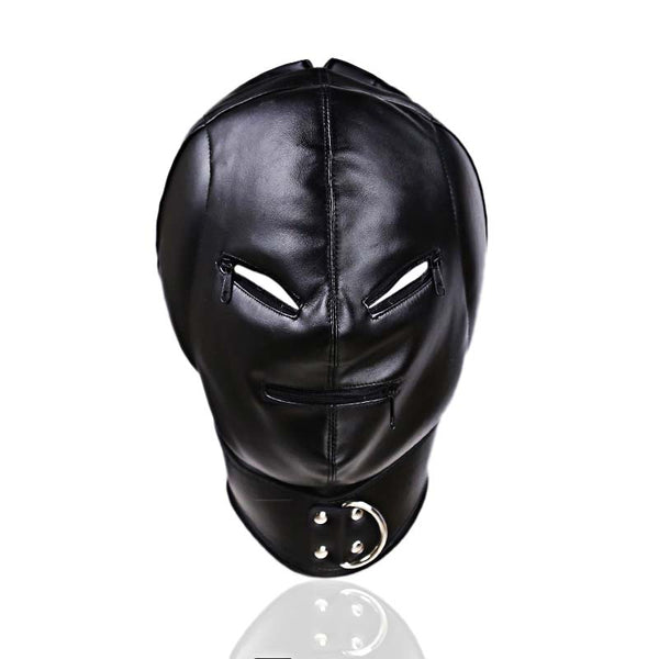 Padded PU Leather Hood with Zipper