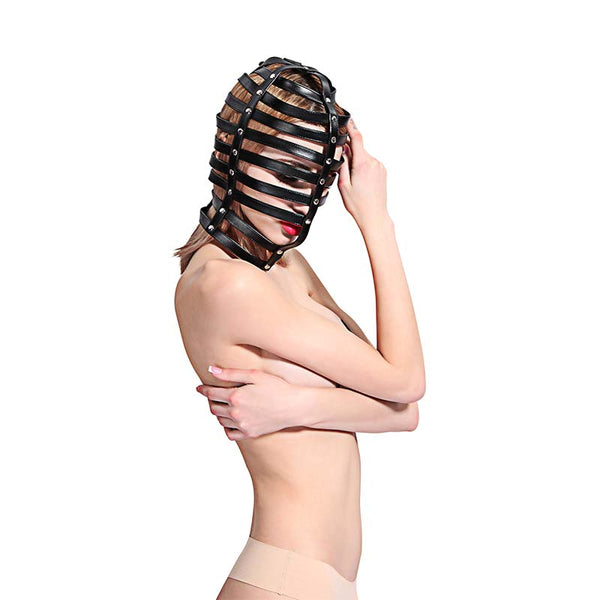 PU Leather Harness Strappy Hood