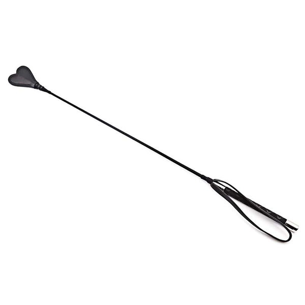 PU Leather Black Heart Riding Crop