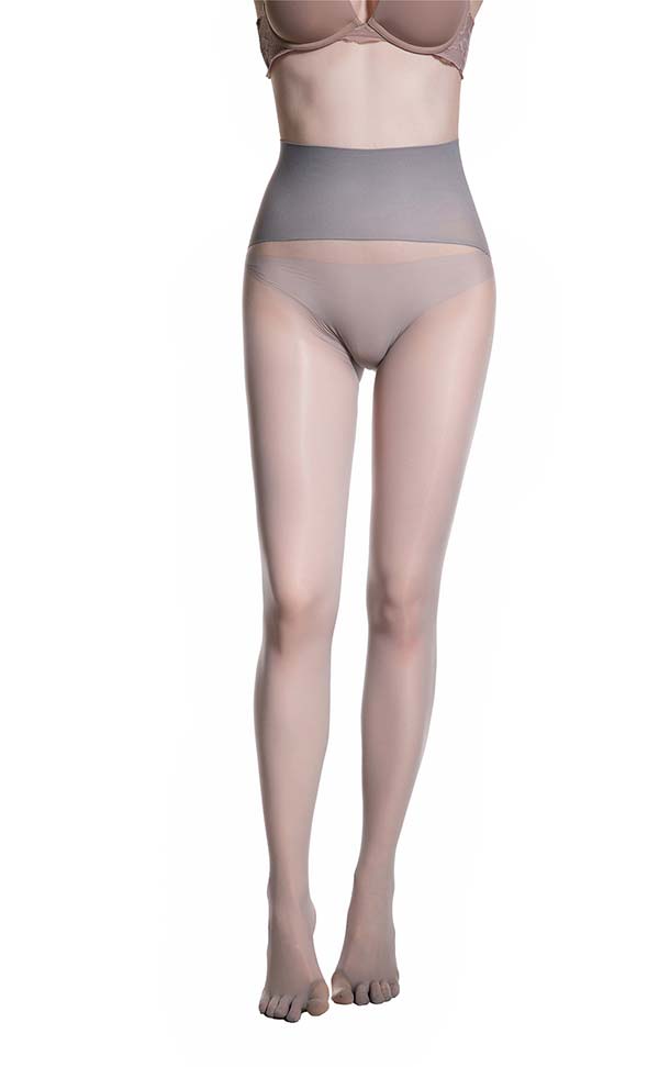 Glossy Seamless Tights with Five Toes