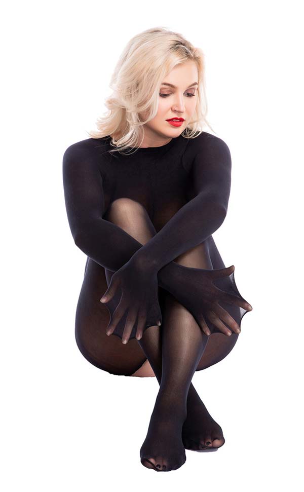 Matte Crotchless Unisex Bodystockings with Fingers