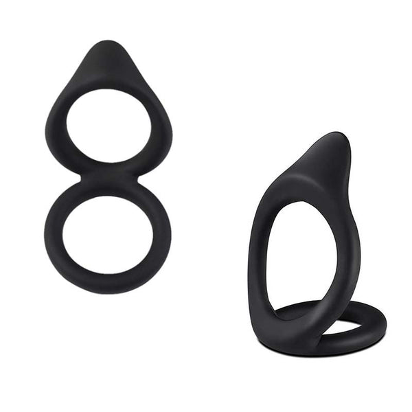 Double Silicone Cock and Ball Ring